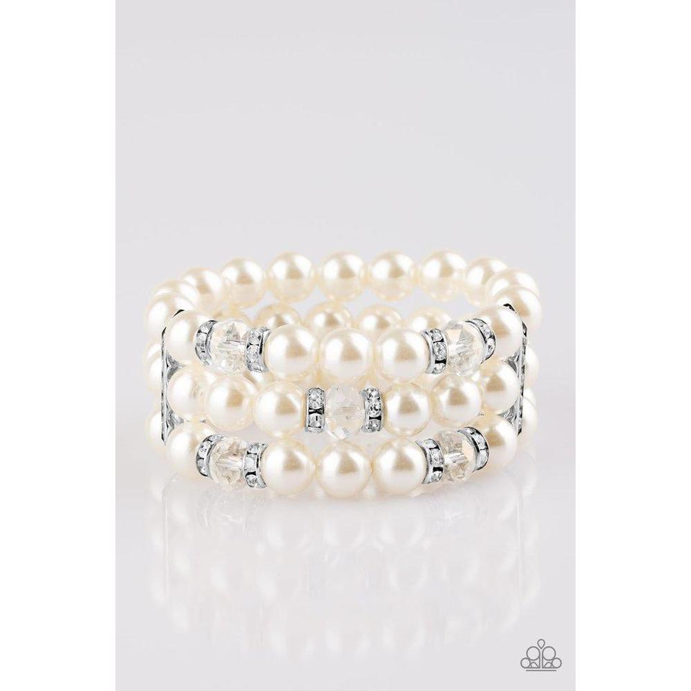 Undeniably Dapper White Bracelet - Paparazzi - Dare2bdazzlin N Jewelry