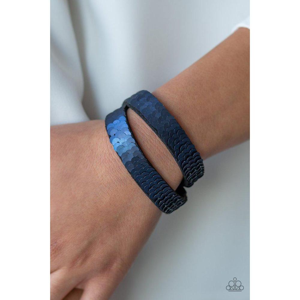 Under the SEQUINS Blue Urban Bracelet - Paparazzi - Dare2bdazzlin N Jewelry