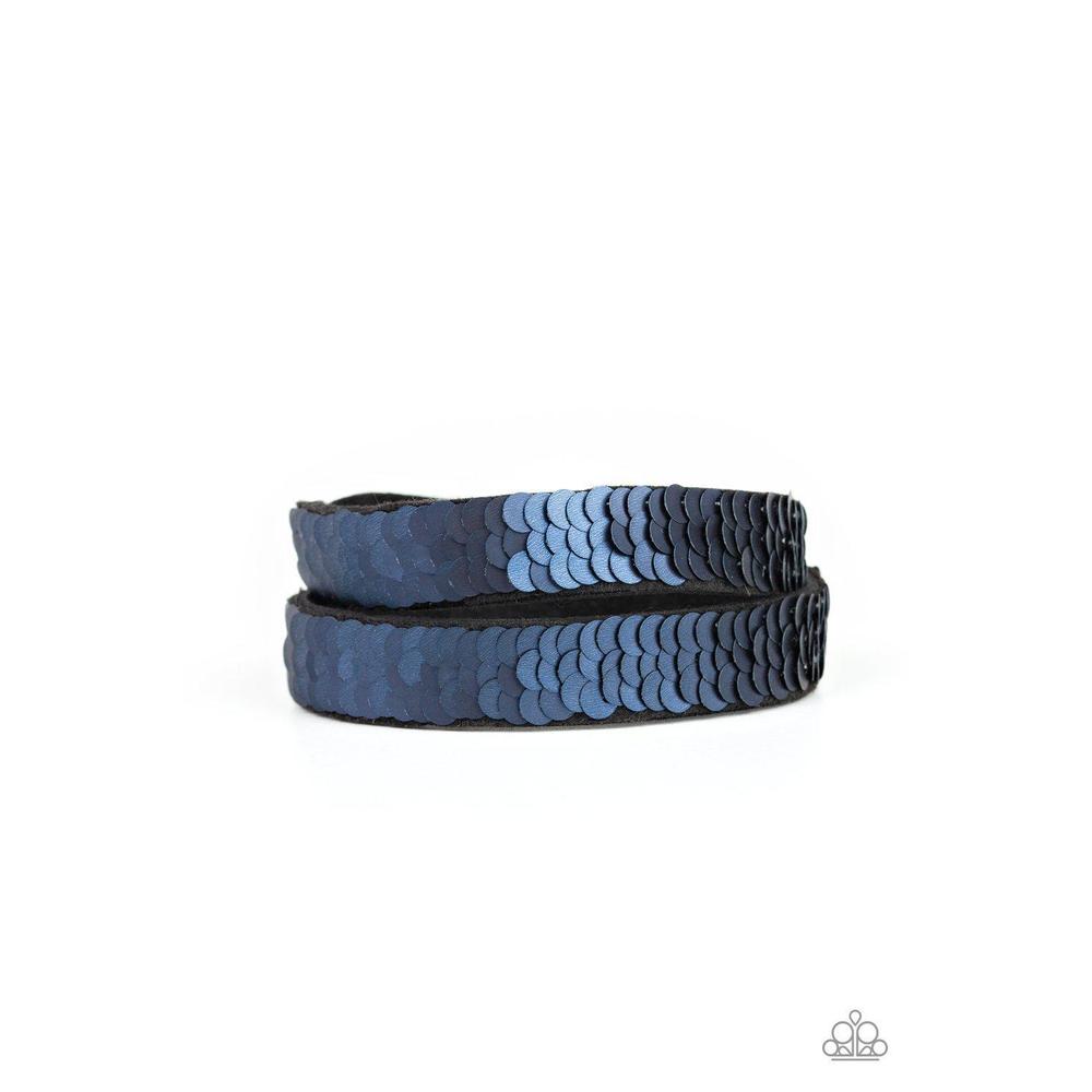 Under the SEQUINS Blue Urban Bracelet - Paparazzi - Dare2bdazzlin N Jewelry