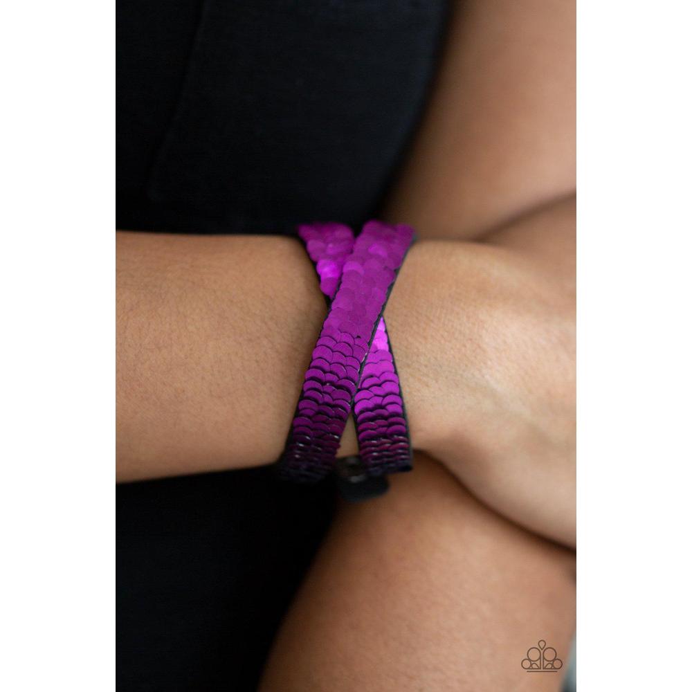 Under the SEQUINS Purple Urban Bracelet - Paparazzi - Dare2bdazzlin N Jewelry