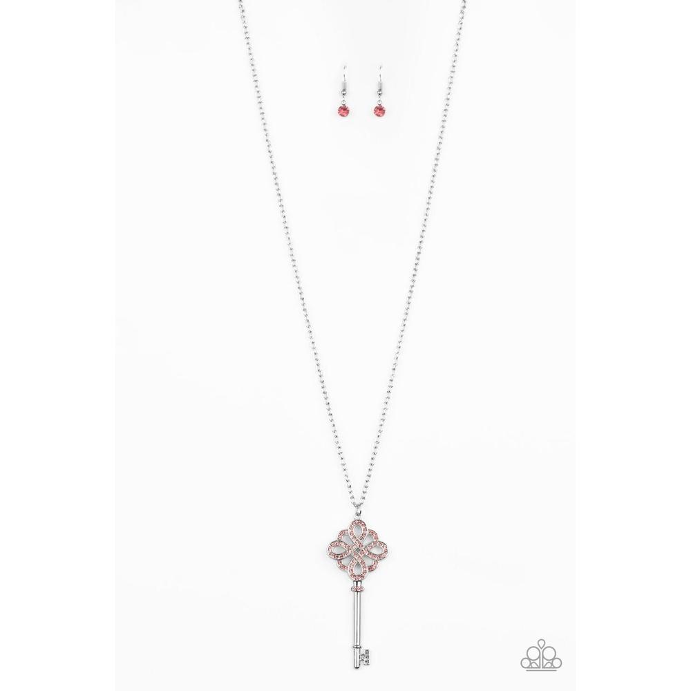 Unlocked - Pink Necklace - Dare2bdazzlin N Jewelry