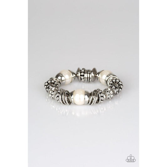 Uptown Tease - White Bracelet - Paparazzi - Dare2bdazzlin N Jewelry