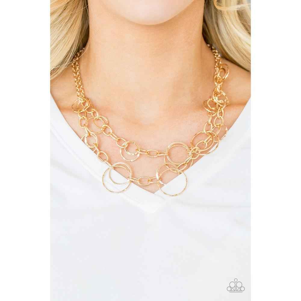 Urban Center Gold Necklace  - Paparazzi - Dare2bdazzlin N Jewelry
