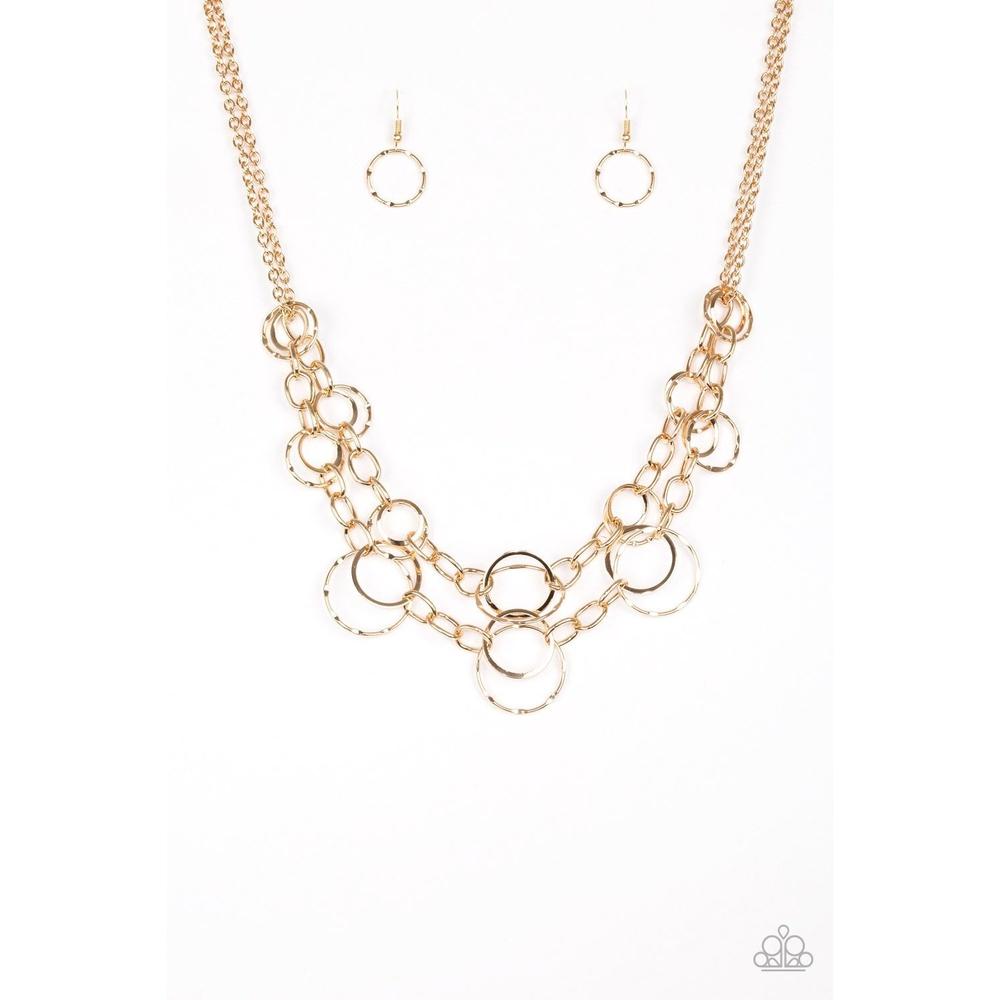 Urban Center Gold Necklace  - Paparazzi - Dare2bdazzlin N Jewelry