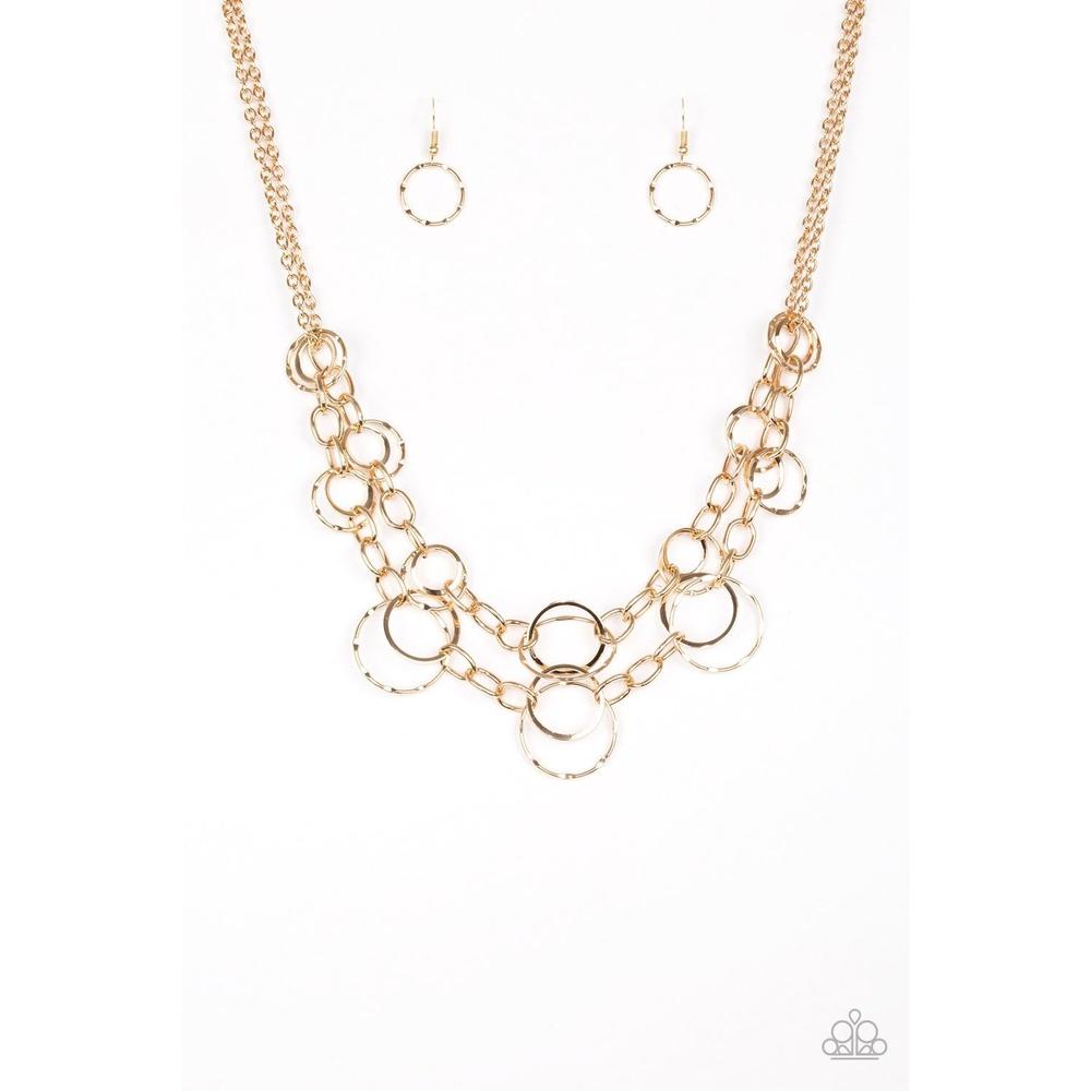 Urban Center Gold Necklace  - Paparazzi - Dare2bdazzlin N Jewelry