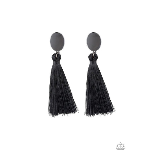 Va Va Plume Black Earrings - Paparazzi - Dare2bdazzlin N Jewelry