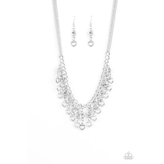 Valentines Day Drama - White Necklace - Paparazzi - Dare2bdazzlin N Jewelry
