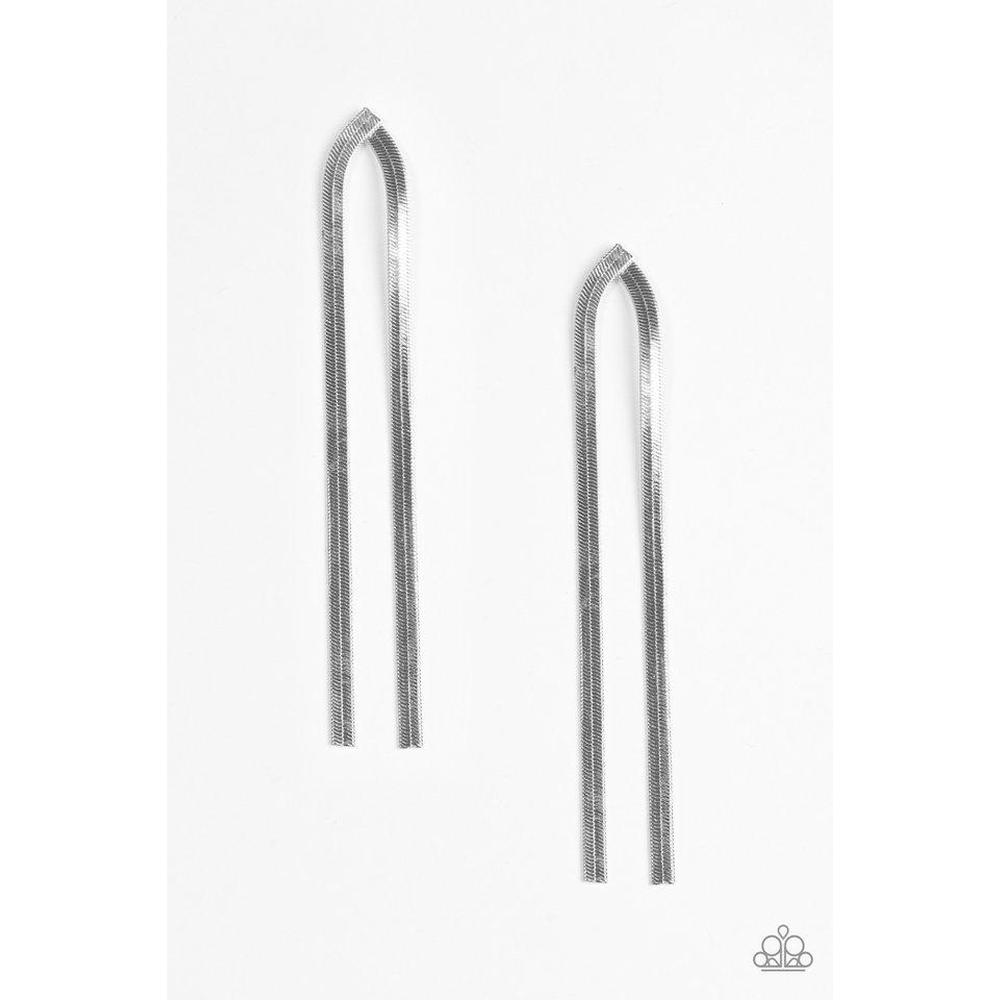 Very Viper Silver Earrings - Paparazzi - Dare2bdazzlin N Jewelry