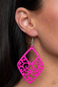 VINE For The Taking - Pink Earring - Paparazzi - Dare2bdazzlin N Jewelry