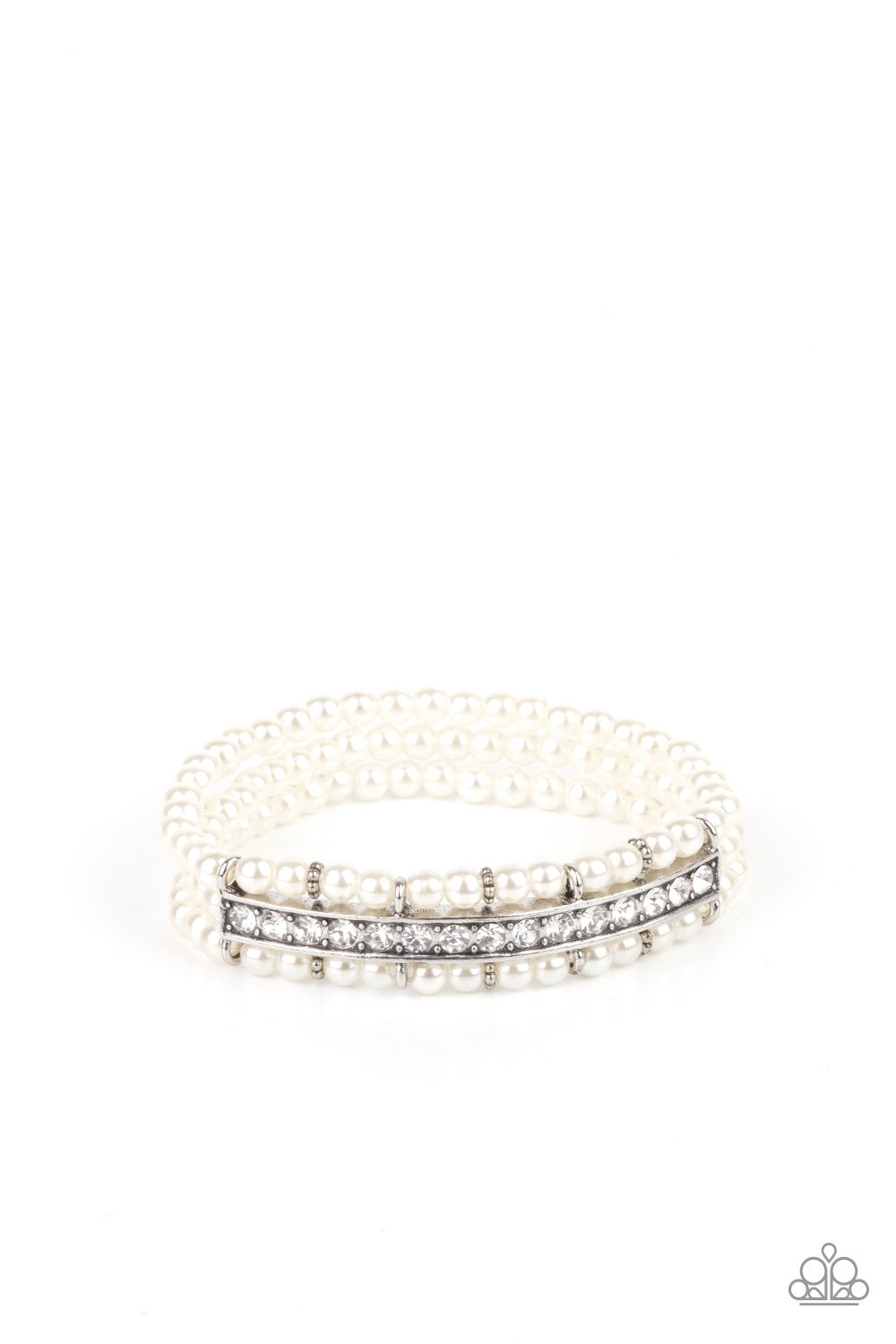 Vintage Beam - White Bracelet - Paparazzi - Dare2bdazzlin N Jewelry