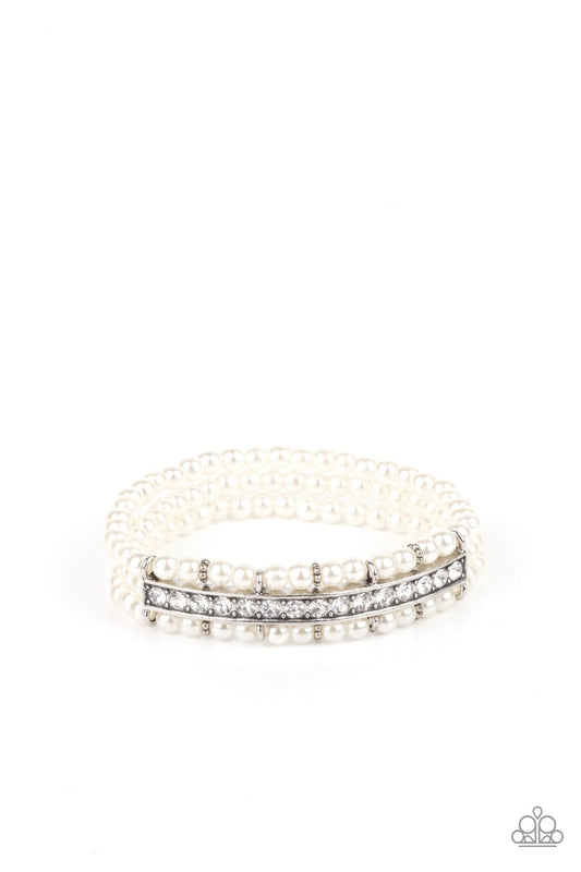 Vintage Beam - White Bracelet - Paparazzi - Dare2bdazzlin N Jewelry