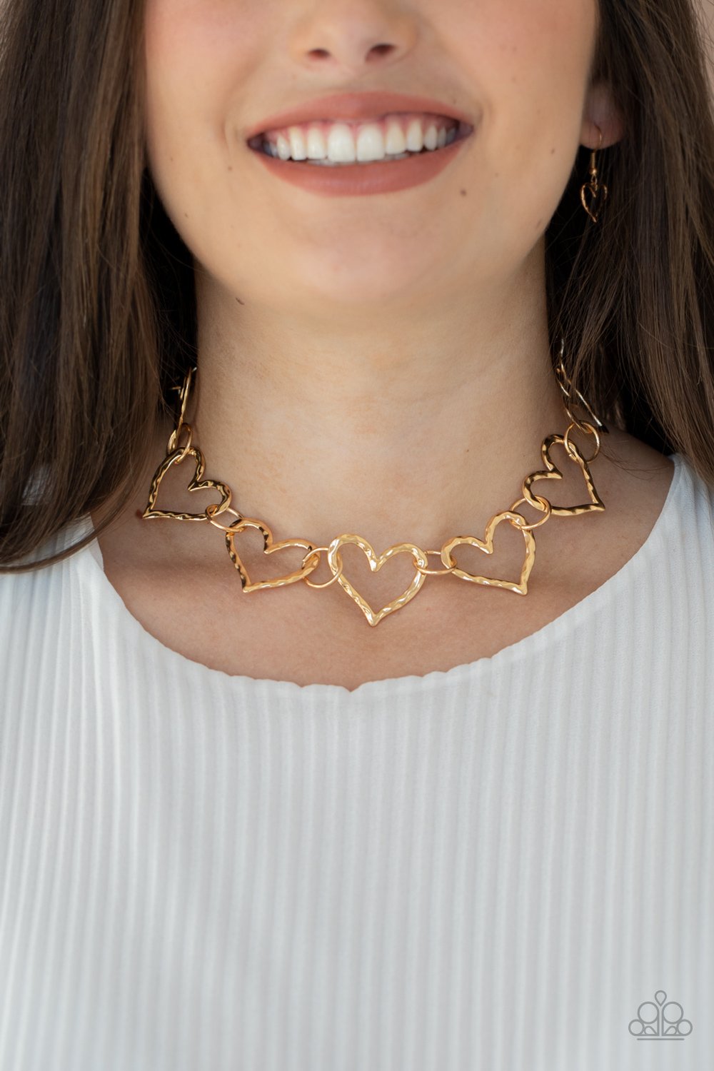 Vintagely Valentine - Gold Necklace -  Paparazzi - Dare2bdazzlin N Jewelry