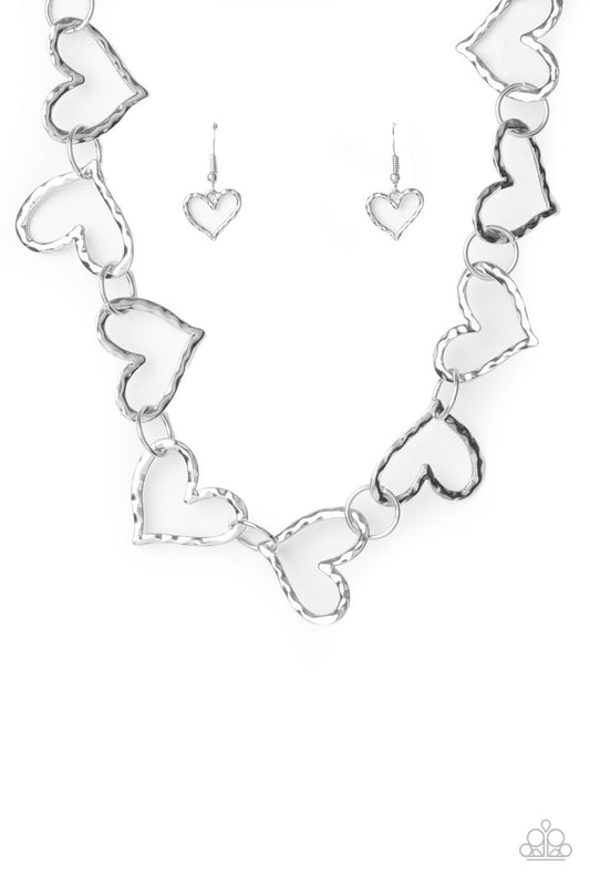 Vintagely Valentine - Silver Necklace - Paparazzi - Dare2bdazzlin N Jewelry