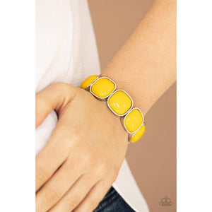 Vivacious Volume Yellow Bracelet - Paparazzi - Dare2bdazzlin N Jewelry