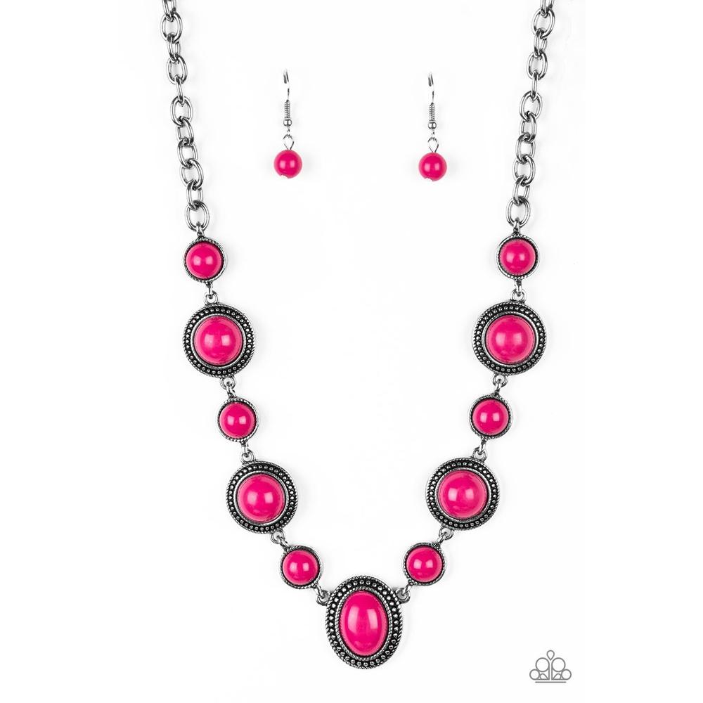 Voyager Vibes - Pink Necklace - Paparazzi - Dare2bdazzlin N Jewelry