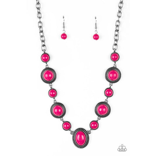 Voyager Vibes - Pink Necklace - Paparazzi - Dare2bdazzlin N Jewelry
