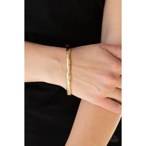 Watch Out For The Ice Gold Bracelet - Paparazzi - Dare2bdazzlin N Jewelry