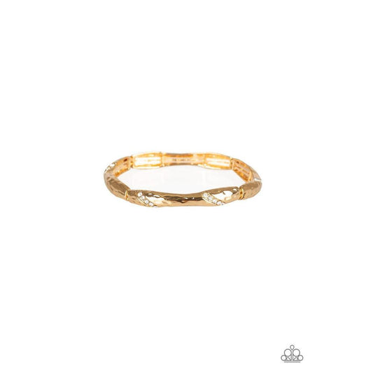 Watch Out For The Ice Gold Bracelet - Paparazzi - Dare2bdazzlin N Jewelry
