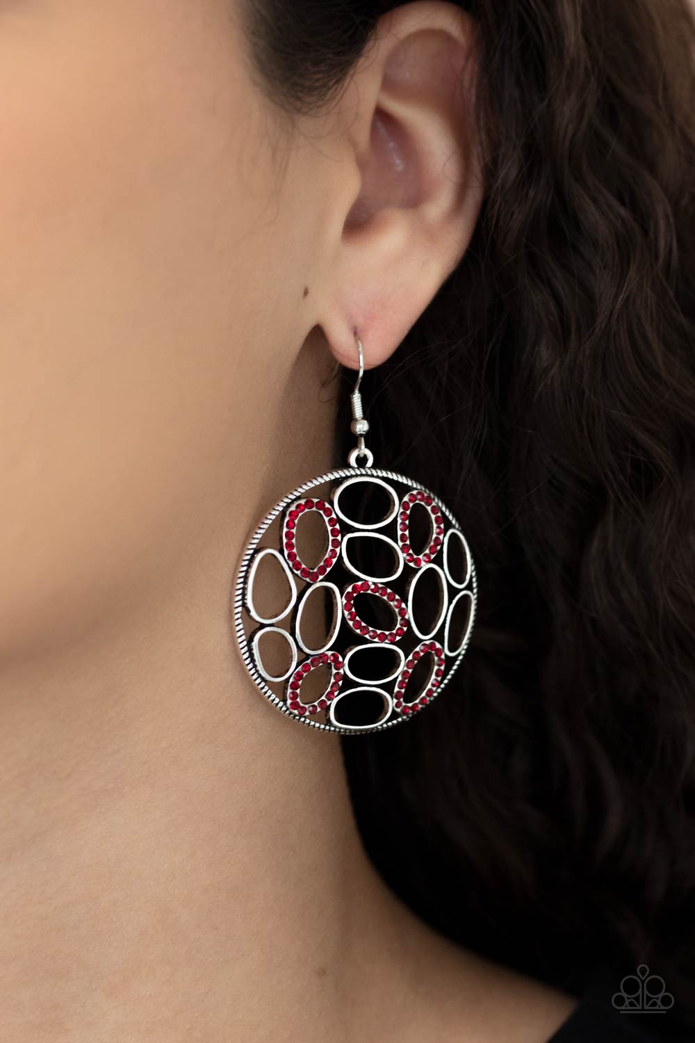 Watch OVAL Me - Red Earring - Paparazzi - Dare2bdazzlin N Jewelry