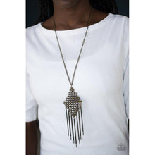 Load image into Gallery viewer, Web Design Brass Necklace - Paparazzi - Dare2bdazzlin N Jewelry
