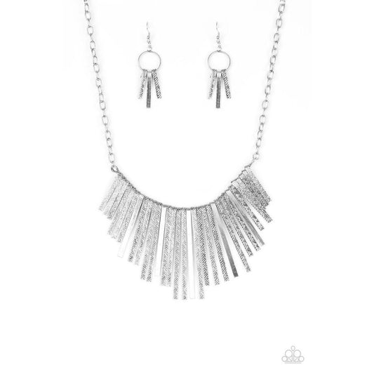 Welcome To The Pack  Silver Necklace - Paparazzi - Dare2bdazzlin N Jewelry