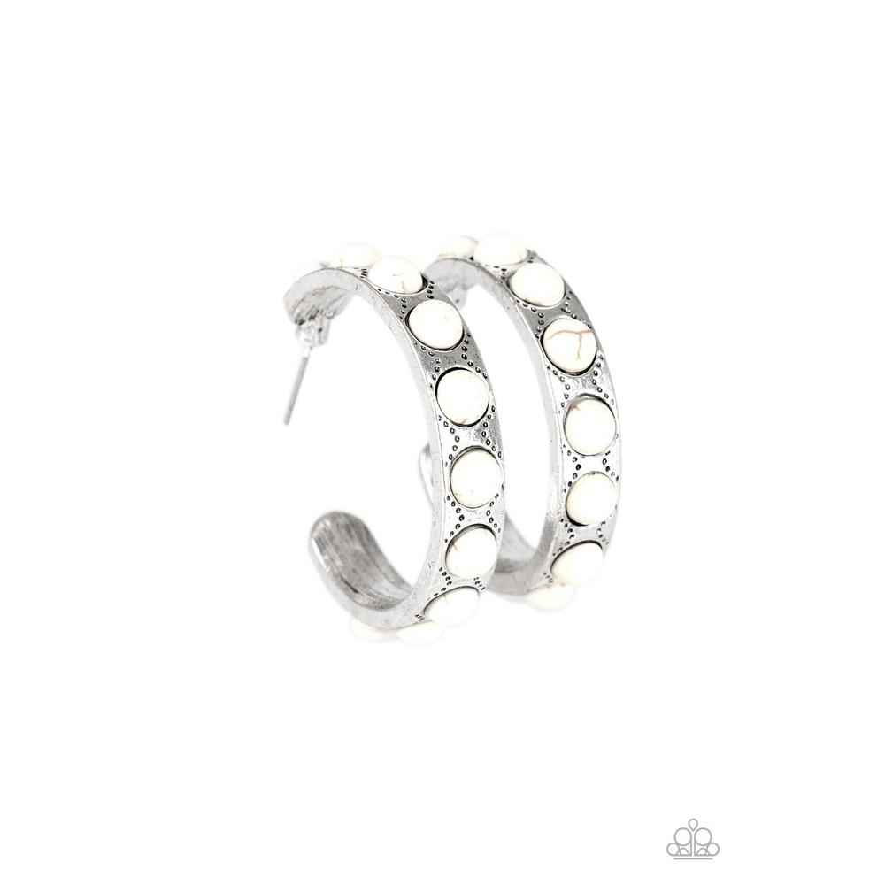 Western Watering Hole - White Earrings - Paparazzi - Paparazzi - Dare2bdazzlin N Jewelry