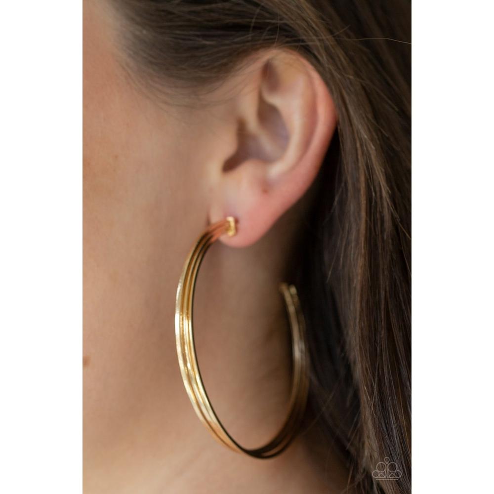 Wheelhouse - Gold Earrings - Paparazzi - Dare2bdazzlin N Jewelry