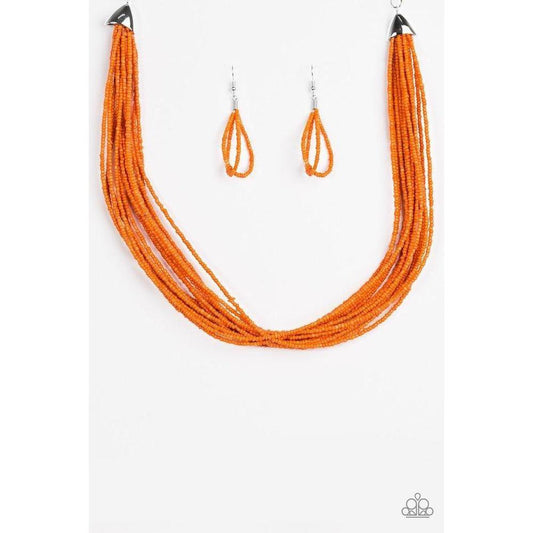 Wide Open Spaces - Orange Necklace - Paparazzi - Dare2bdazzlin N Jewelry