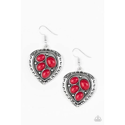 Wild Heart Wonder - Red Earring - Paparazzi - Dare2bdazzlin N Jewelry