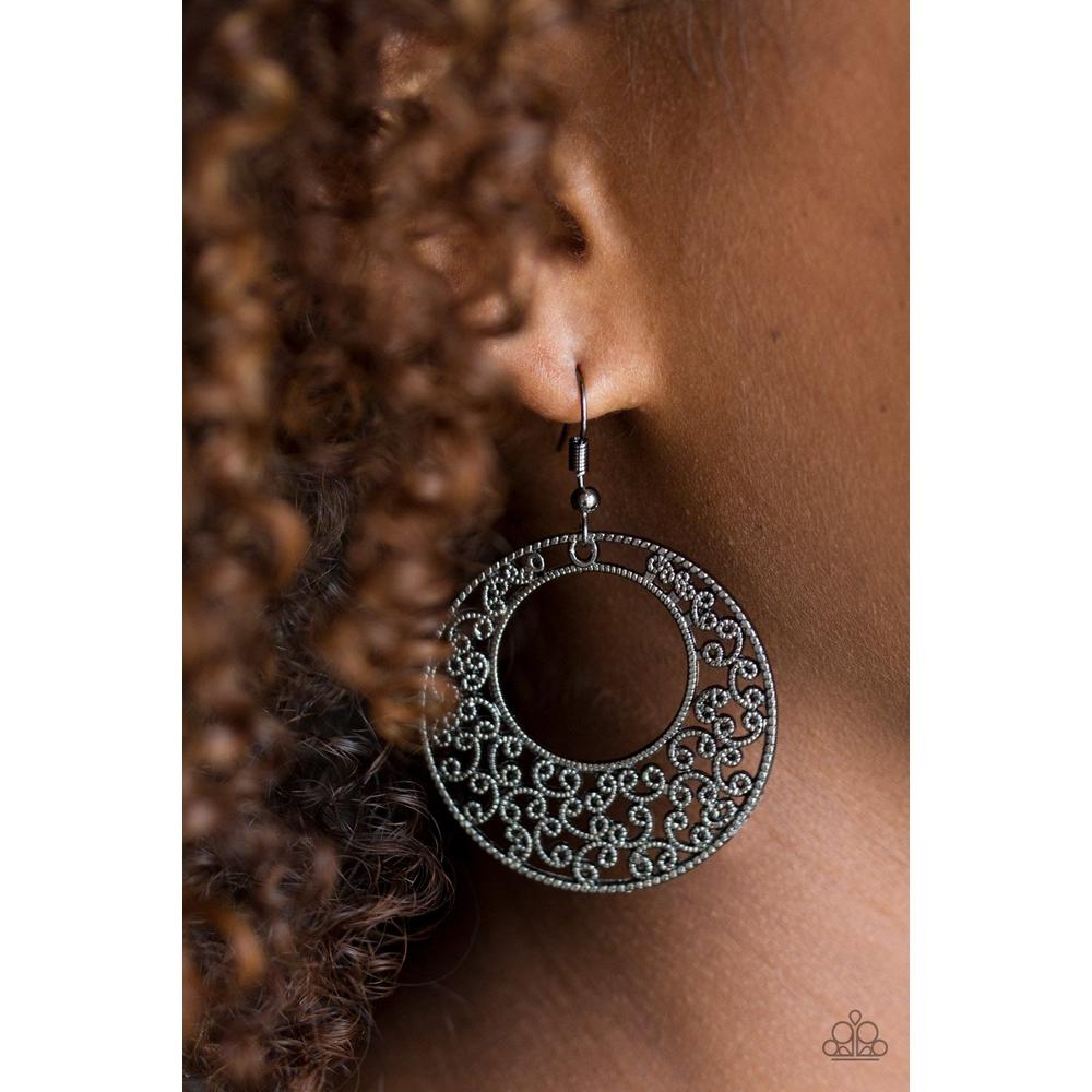 Wistfully Winchester - Black Earrings - Paparazzi - Dare2bdazzlin N Jewelry