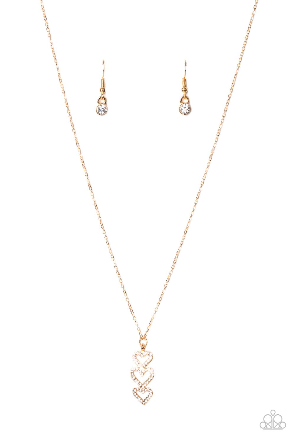 With All Your HEARTS - Gold Necklace - Paparazzi - Dare2bdazzlin N Jewelry