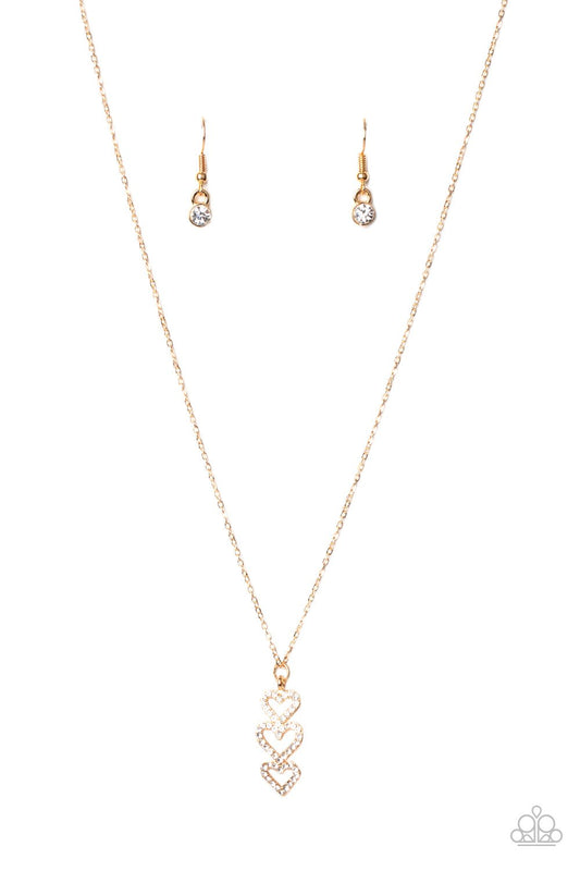 With All Your HEARTS - Gold Necklace - Paparazzi - Dare2bdazzlin N Jewelry