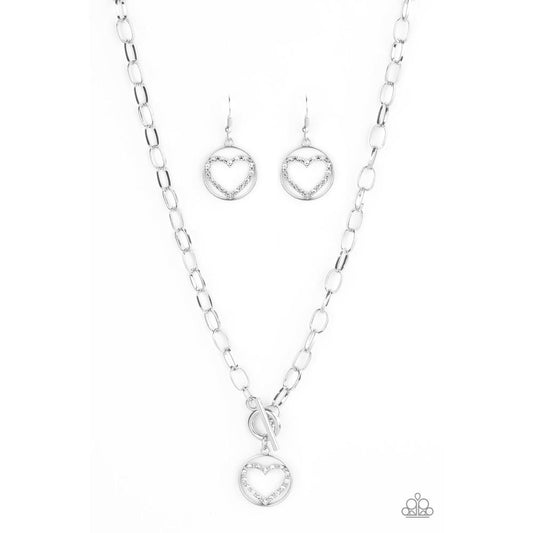 With My Whole Heart White Necklace - Paparazzi - Dare2bdazzlin N Jewelry