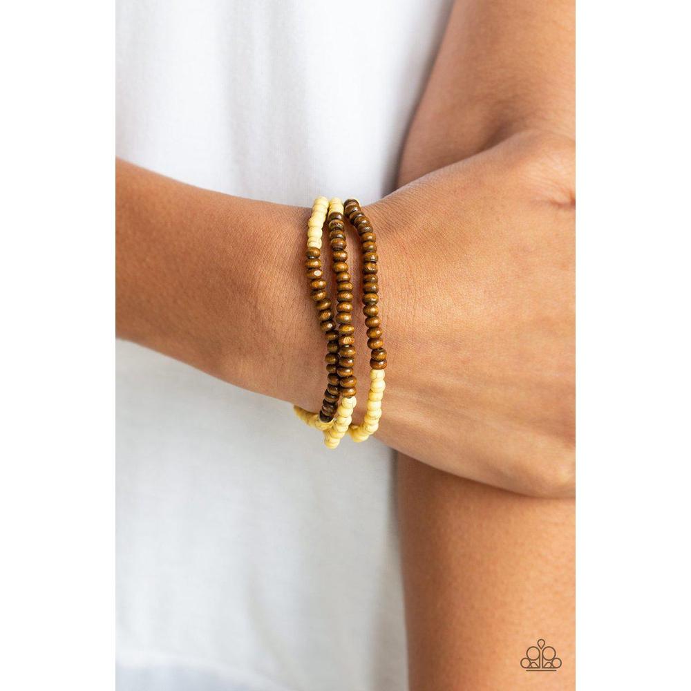 Woodland Wanderer - Yellow Urban Bracelet - Paparazzi - Dare2bdazzlin N Jewelry