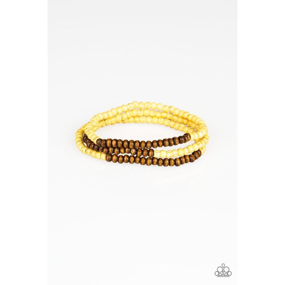 Woodland Wanderer - Yellow Urban Bracelet - Paparazzi - Dare2bdazzlin N Jewelry