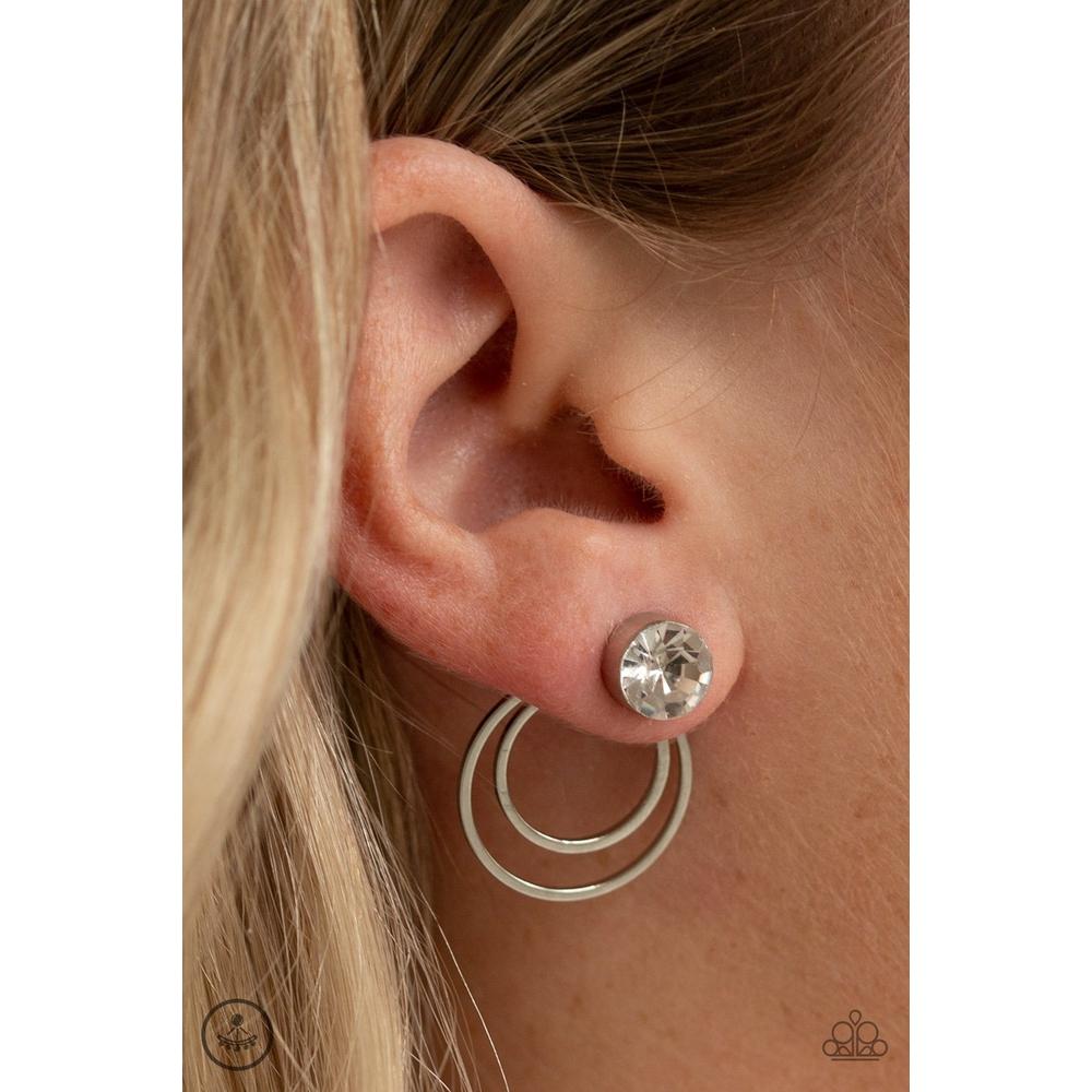 Word Gets Around - White Earrings - Paparazzi - Dare2bdazzlin N Jewelry