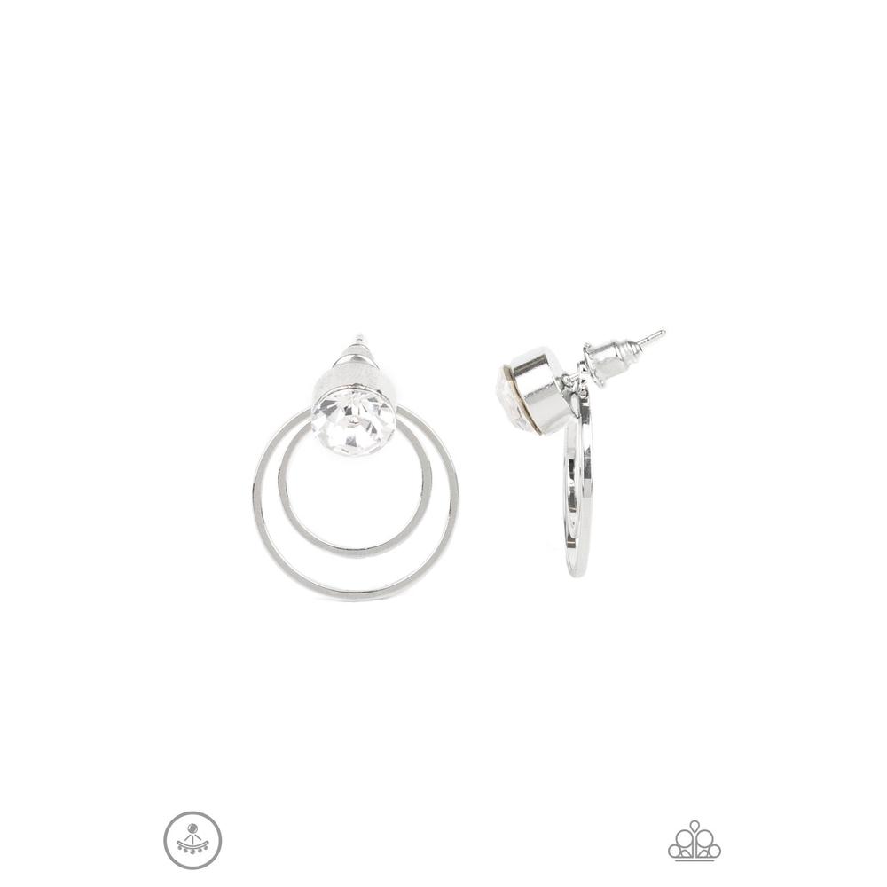 Word Gets Around - White Earrings - Paparazzi - Dare2bdazzlin N Jewelry
