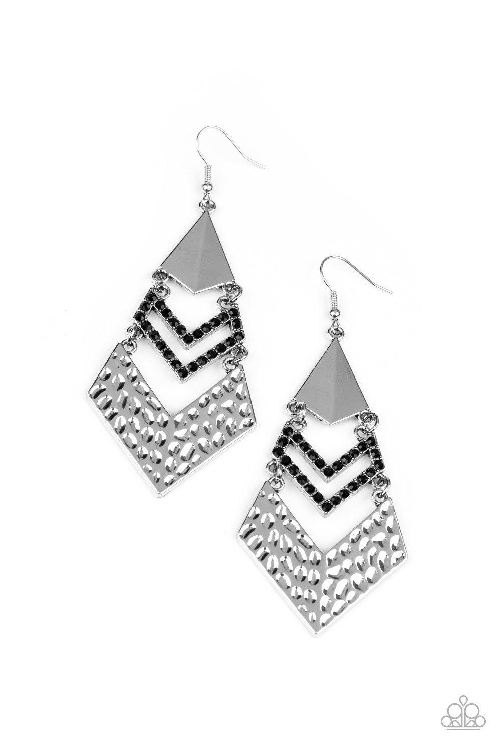 Work Hazard - Black Earring - Paparazzi - Dare2bdazzlin N Jewelry
