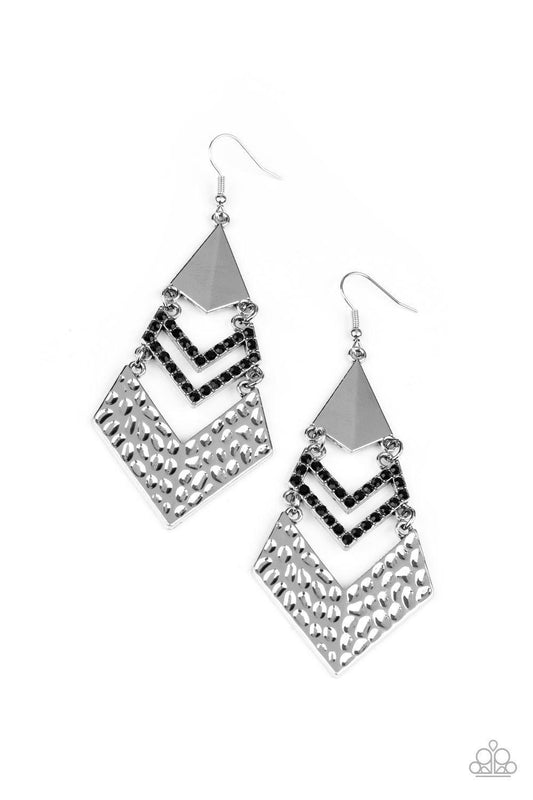 Work Hazard - Black Earring - Paparazzi - Dare2bdazzlin N Jewelry