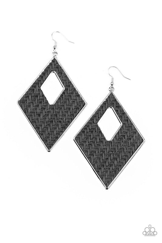 Woven Wanderer - Black Earring - Paparazzi - Dare2bdazzlin N Jewelry