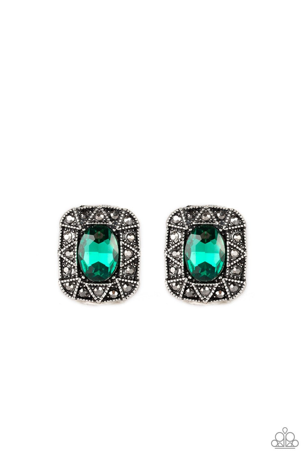 Young Money - Green Post Earring - Paparazzi - Dare2bdazzlin N Jewelry